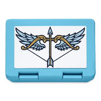 Pfeil Bogen Fluegel Wappen - Brotdose - Saphirblau - Vorne