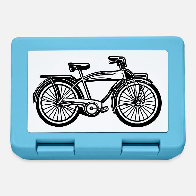 Beach Cruiser bicycle 01_black white - Lunchbox - sapphire blue