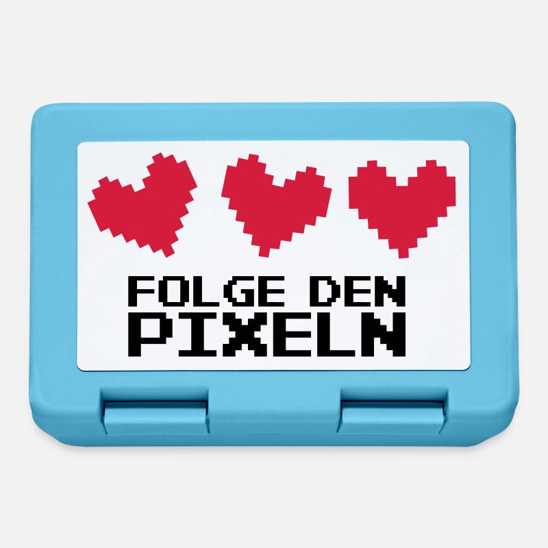 Folge den Pixeln! 8-Bit Retro - Brotdose - Saphirblau