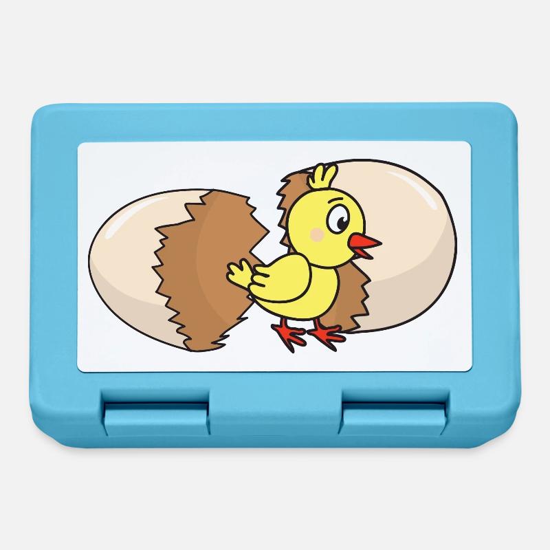 Chick poultry chicken chickens egg chicken egg easter egg - Lunchbox - sapphire blue