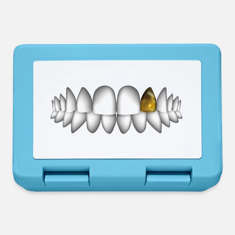 teeth with gold tooth - Lunchbox - sapphire blue