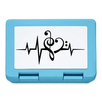 Notes de musique pulsation rythme cardiaque j'aime la musique, coeur - Boîte à goûter - bleu saphir - Devant
