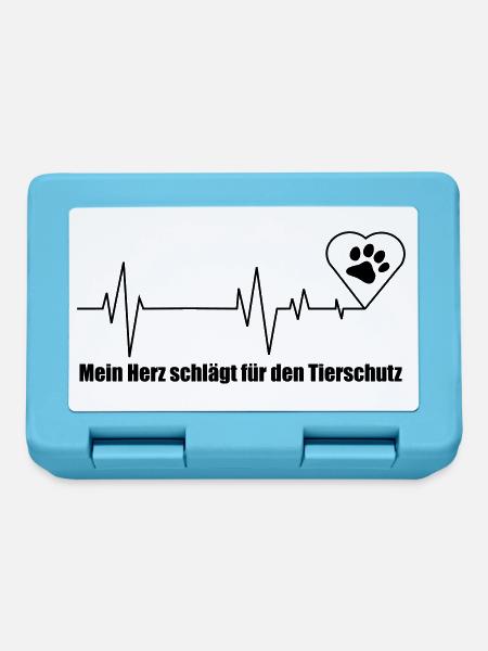 Herz für Tierschutz - Brotdose - Saphirblau