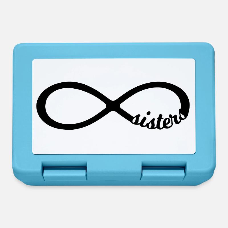 Infinity Unendlichkeit Symbol sisters Schwester 8 - Brotdose - Saphirblau