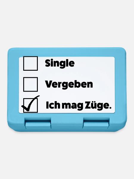 Ich mag Züge - Brotdose - Saphirblau