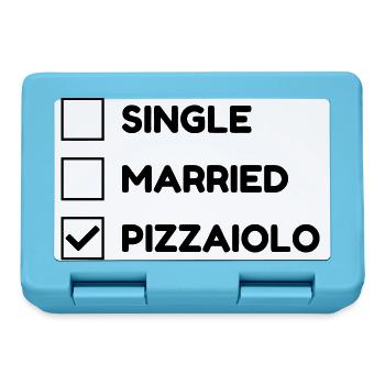 Pizza / pizzaiolo / Italien / Burger - Brotdose - Saphirblau - Vorne