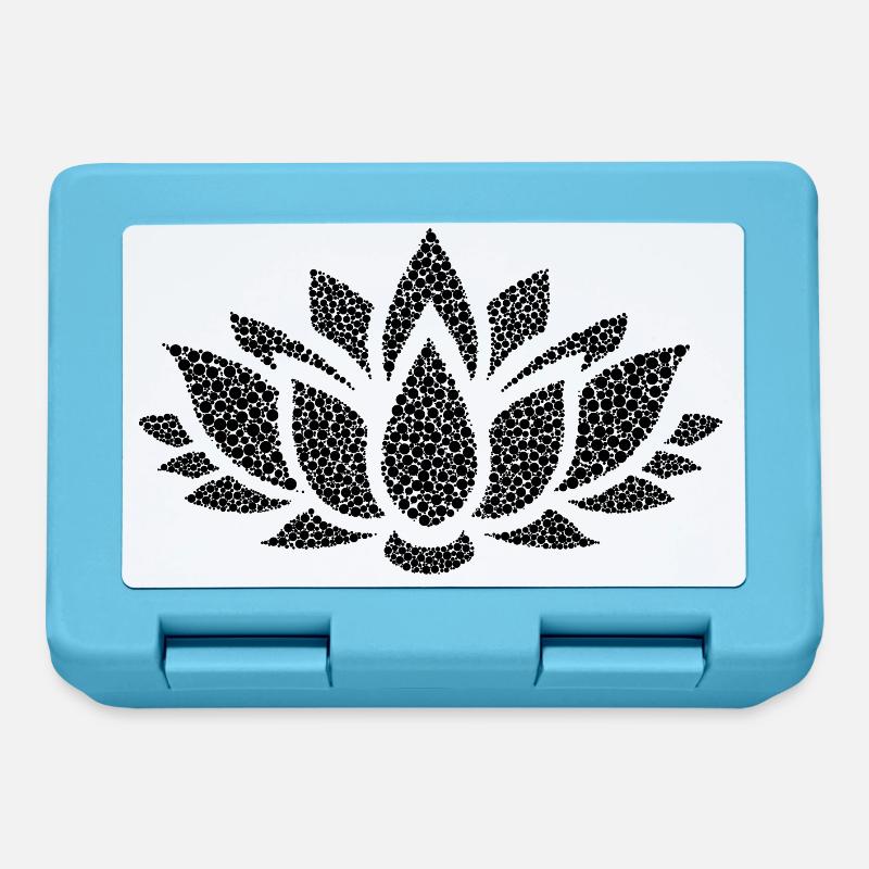 Blume schwarz cool stylish modern Mode modisch - Lunchbox - sapphire blue