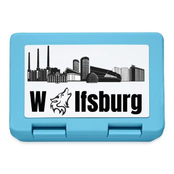 Wolfsburg Fanartikel Wolfsburg Skyline Wölfe Wolf - Brotdose - Saphirblau - Vorne