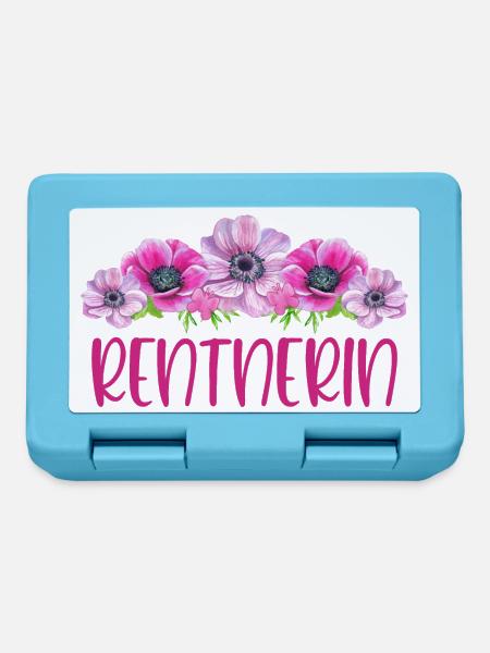 Rentnerin Blumen - Brotdose - Saphirblau