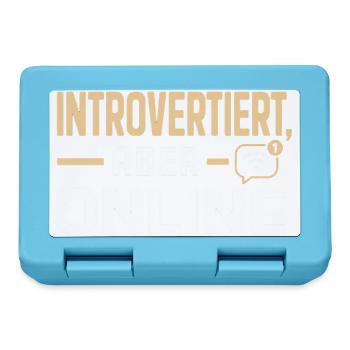 Introvertiert Aber Online Spruch Shirt - Brotdose - Saphirblau - Vorne