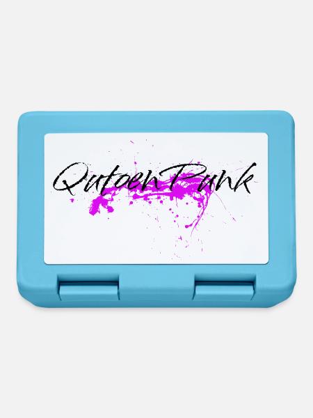 Pinker Farbklecks - Quoten Punk Statement - Brotdose - Saphirblau
