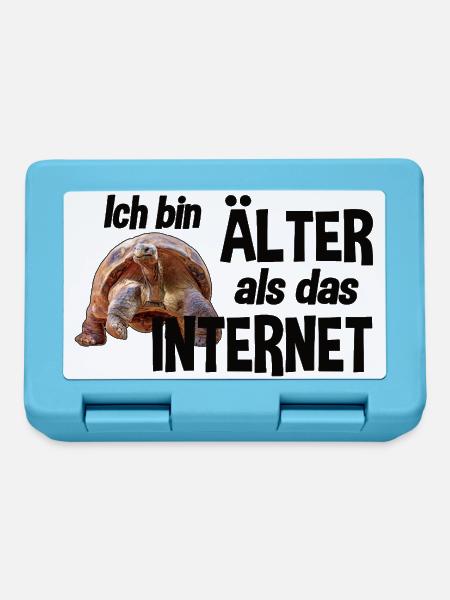 Ich bin älter als das Internet - Schildkröte - Brotdose - Saphirblau