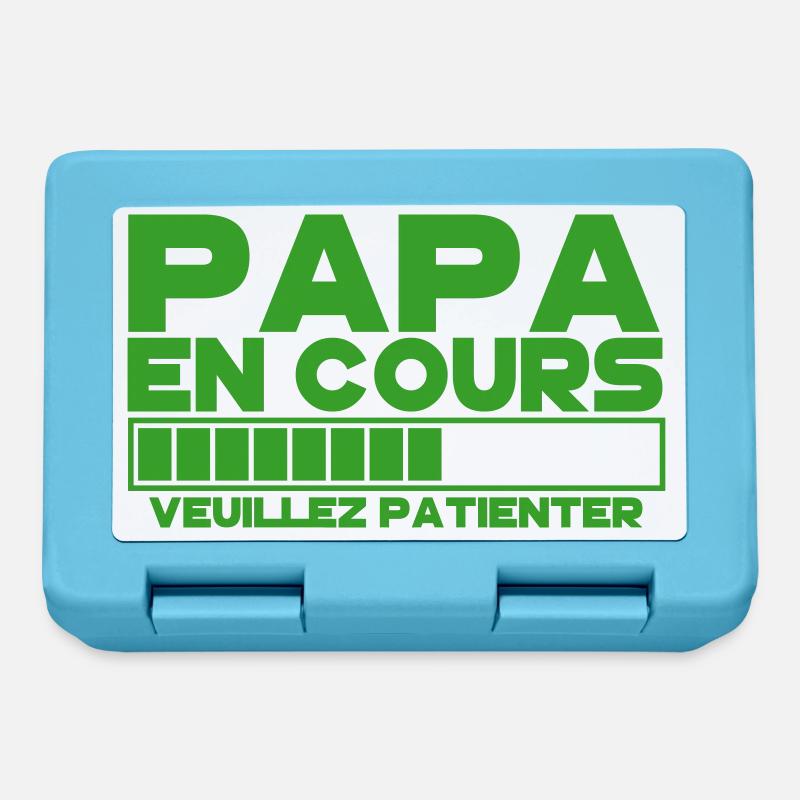 papa(veuillez patienter) - Boîte à goûter - bleu saphir