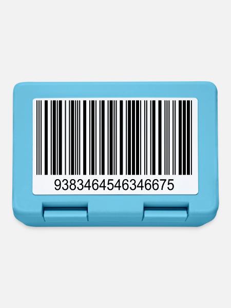 Barcode / Strichcode in Schwarz mit Zahlen - Brotdose - Saphirblau