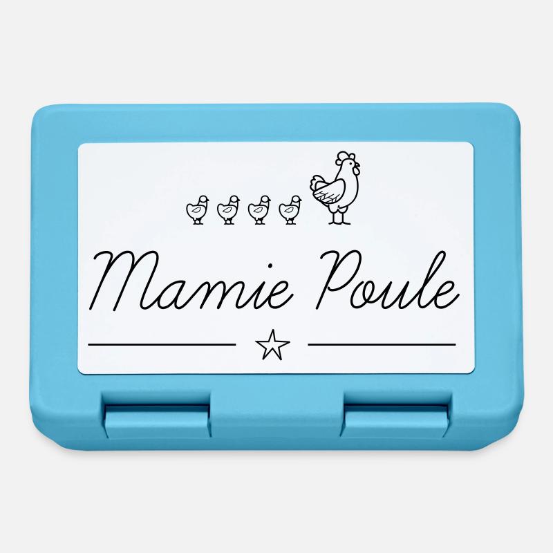 Mamie poule - Boîte à goûter - bleu saphir