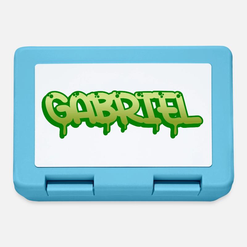 Graffiti prénom Gabriel - Boîte à goûter - bleu saphir