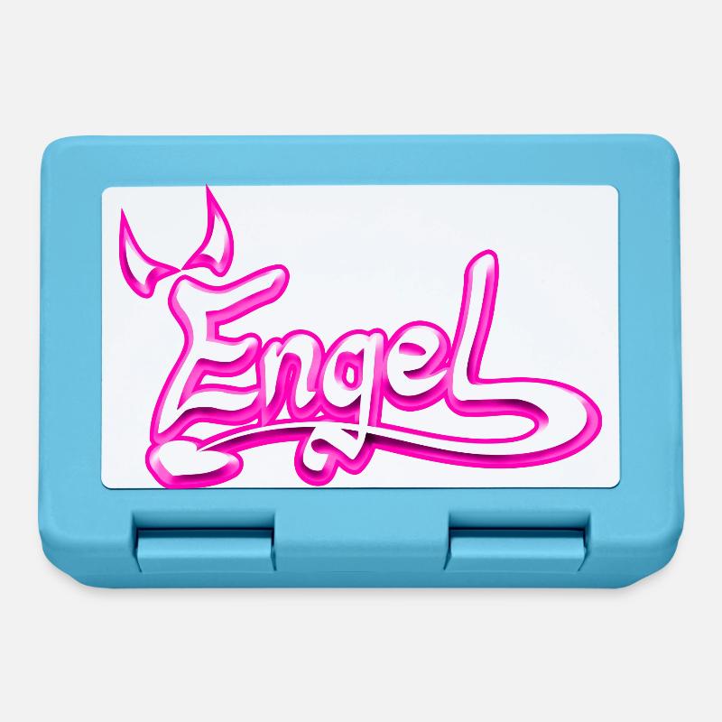 Engel pink,Geschenkidee - Brotdose - Saphirblau