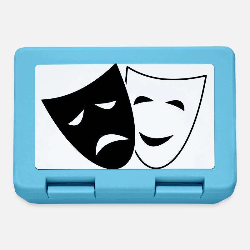 Comedy Theater Masken Idee Geschenk lustig traurig - Boîte à goûter - bleu saphir