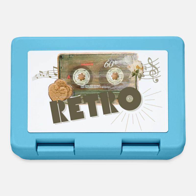 Retro Cassette Collage - Lunchbox - sapphire blue
