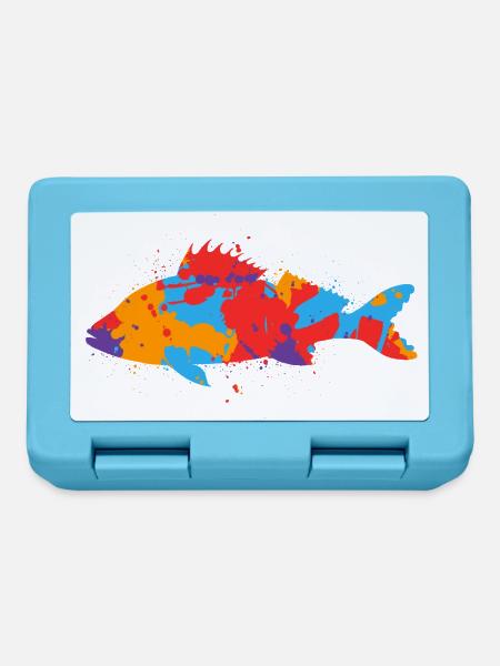 Bunter Barsch Angler Design Barsche Angeln Fischen - Brotdose - Saphirblau