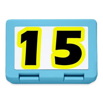 Symbole numérique 15 - Boîte à goûter - bleu saphir - Devant