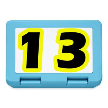 Symbole numérique 13 - Boîte à goûter - bleu saphir - Devant