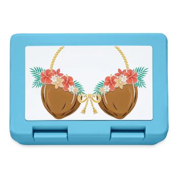 Tropisches Kokosnuss-BH Blumenstrand-Design - Brotdose - Saphirblau - Vorne