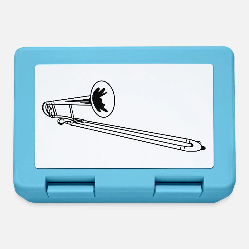 Trombone Drawing - Lunchbox - sapphire blue