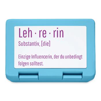 Lehrerin Substantiv Influencerin Lustig Geschenk - Brotdose - Saphirblau - Vorne