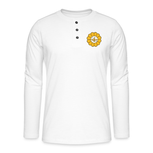 Faravahar Iran Lotus - Henley T-shirt med lange ærmer
