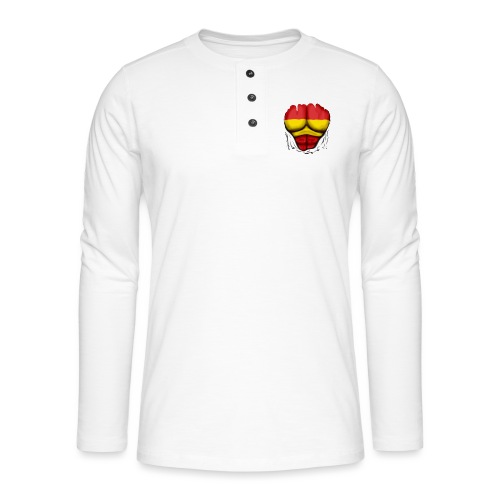 España Flag Ripped Muscles six pack chest t-shirt - Henley long-sleeved shirt