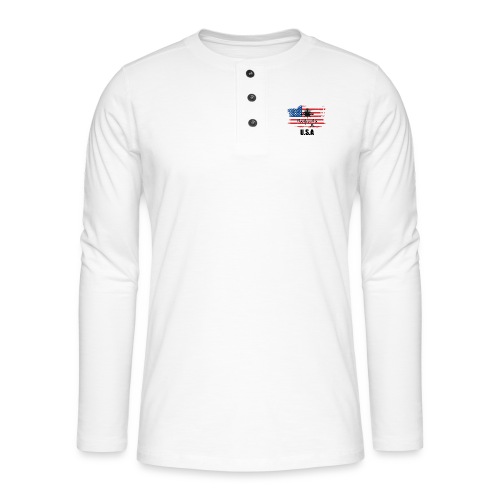 Proud American T-Shirt by Louittor - Henley Langarmshirt