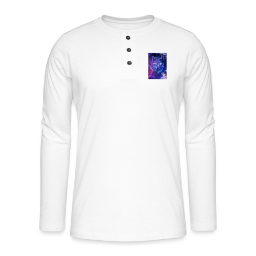 Galaxy wolf t-shirt - Henley long-sleeved shirt