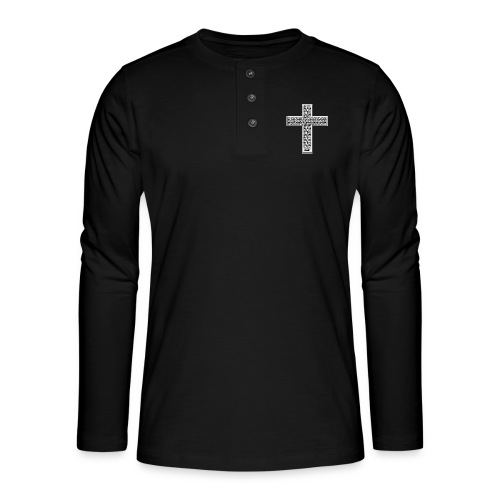 Jesus cross. I'm no longer a slave to fear. - Henley long-sleeved shirt