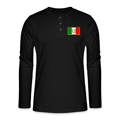 Bandiera Italiana - Maglia a manica lunga Henley