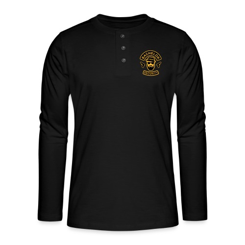 Bachelor Security - JGA T-Shirt - Bräutigam Shirt - Henley Langarmshirt