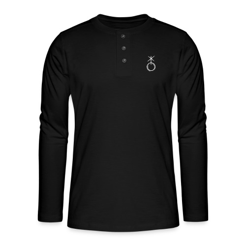 Symbol nonbinär weiss - Henley Langarmshirt
