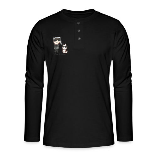 Cool is the cat - Henley Langarmshirt