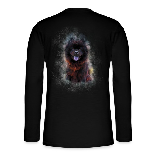 Black chow chow chiot peinture -by- Wyll-Fryd - T-shirt manches longues Henley