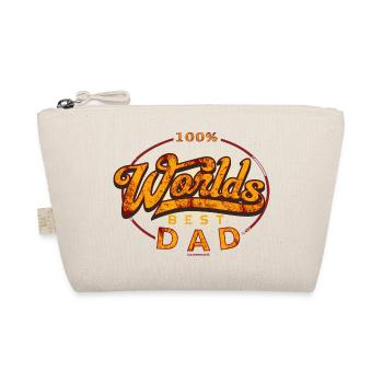 Worlds best Dad Vatertag, original RAHMENLOS® - Bio-Täschchen - Natur - Vorne