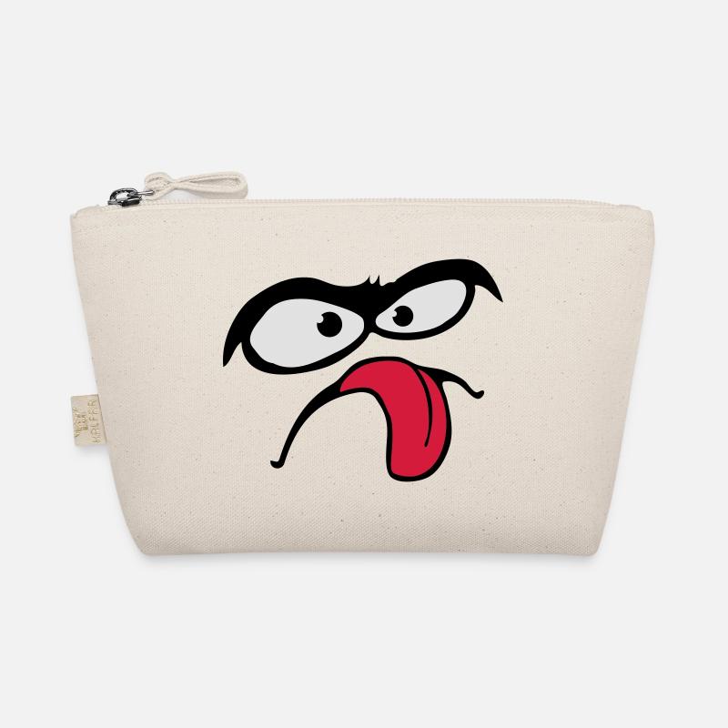 Thick Eyebrows Comic Face Tongue Stick Out Organic Pouch