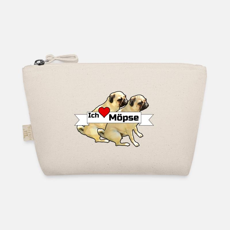 Ich liebe Möpse Mops, Hund, Geschenk Sprüche - Bio-Täschchen - Natur