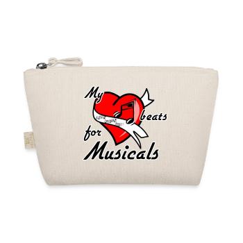 Heart for Musical Musik Theater Fan Liebe Geschenk - Bio-Täschchen - Natur - Vorne