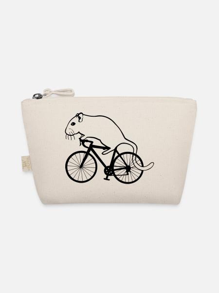 Rennmaus auf Rennrad - Bio-Täschchen - Natur