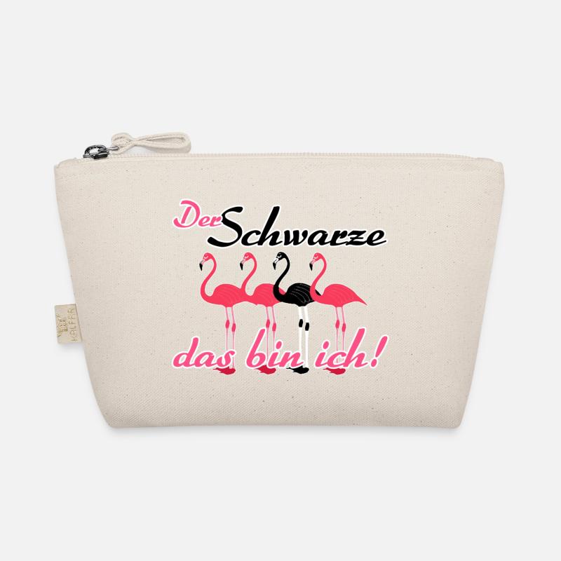 Schwarzer Flamingo, Fun, Tiere, Sprüche, Geschenk - Bio-Täschchen - Natur