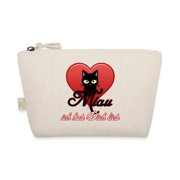 Miau Liebe Katzen, Tiere, Fun, Geschenk Sprüche - Bio-Täschchen - Natur - Vorne