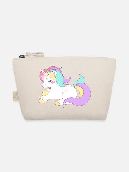 süßes Einhorn Pferd Pony Regenbogen - Bio-Täschchen - Natur