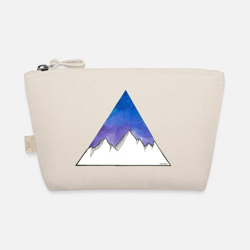 Montagnes dans le triangle sur un fond violet / bleu Trousse biologique
