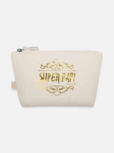 Super Papa Gold Ornament - Bio-Täschchen - Natur