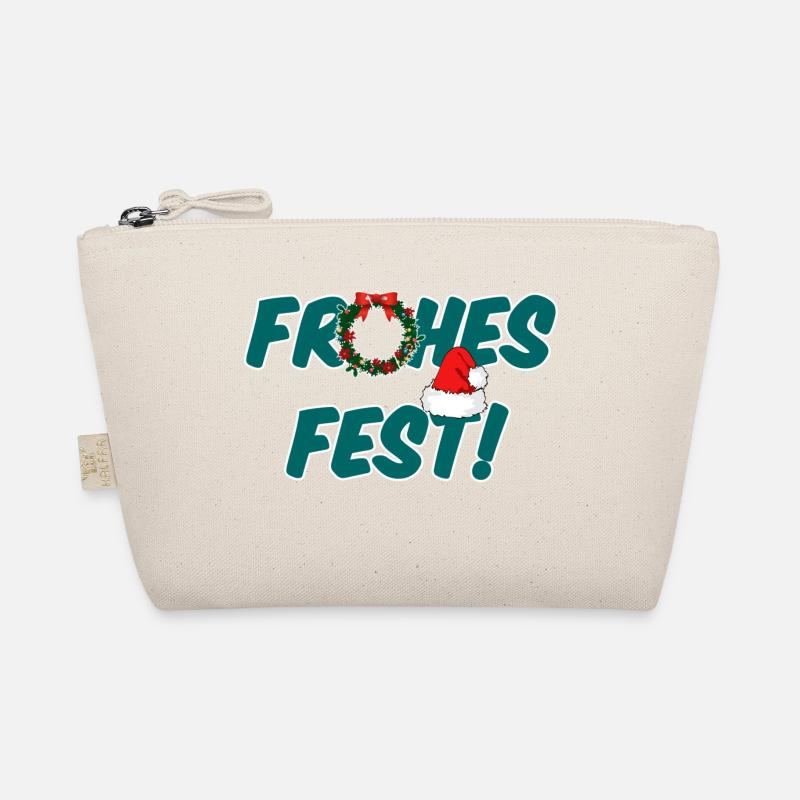 Frohes Fest Weihnachten Christmas Geschenk - Bio-Täschchen - Natur